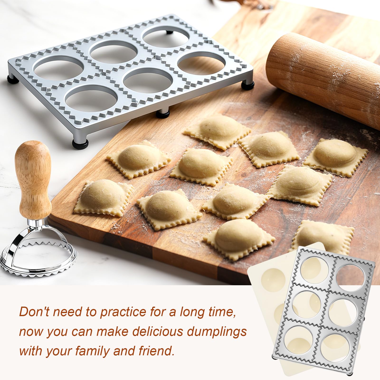 Geetery pasta wheel cutter cutting clean edges on dough.