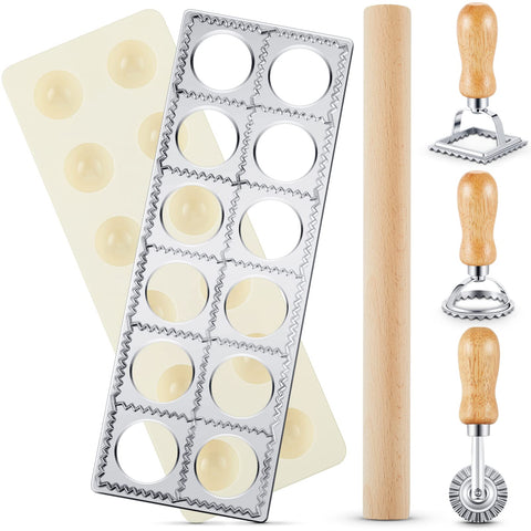Geetery 12-hole ravioli mold for uniform portions.