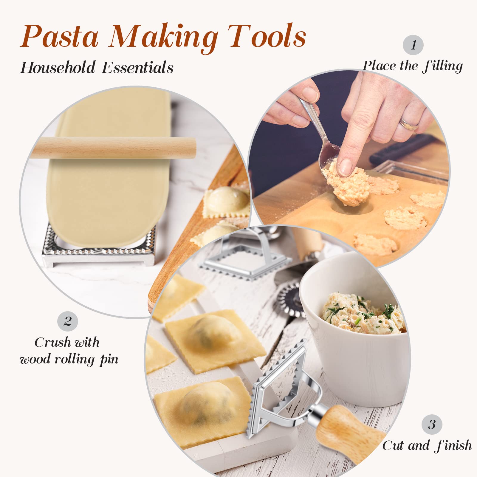 Geetery square ravioli cutter for clean edges.