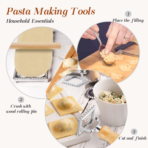 Geetery square ravioli cutter for clean edges.