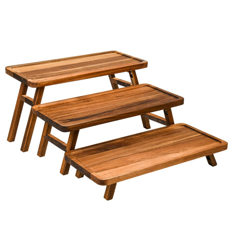 GEHE acacia wood stand cleans easily with mild soap and water