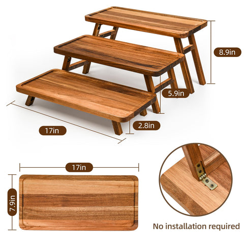 GEHE rustic charcuterie stand offers multi level arrangement for appetizers and bites