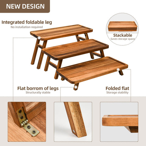 GEHE wedding party stand showcases three tiers for hors doeuvres and desserts