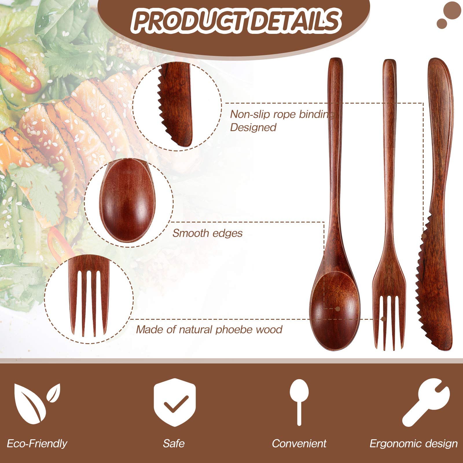 Geiserailie wooden knives flatware set on table for everyday meals