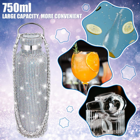 Geiserailie Diamond water bottle glitter cap adds sparkle with practical lid