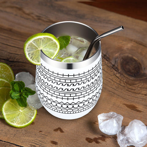 Geiserailie double-wall insulated mug white, keeps drinks at temperature.