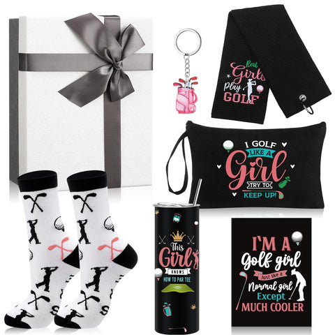 Geiserailie golf gift towel with embroidery displayed on a bag for on-course cleaning and care