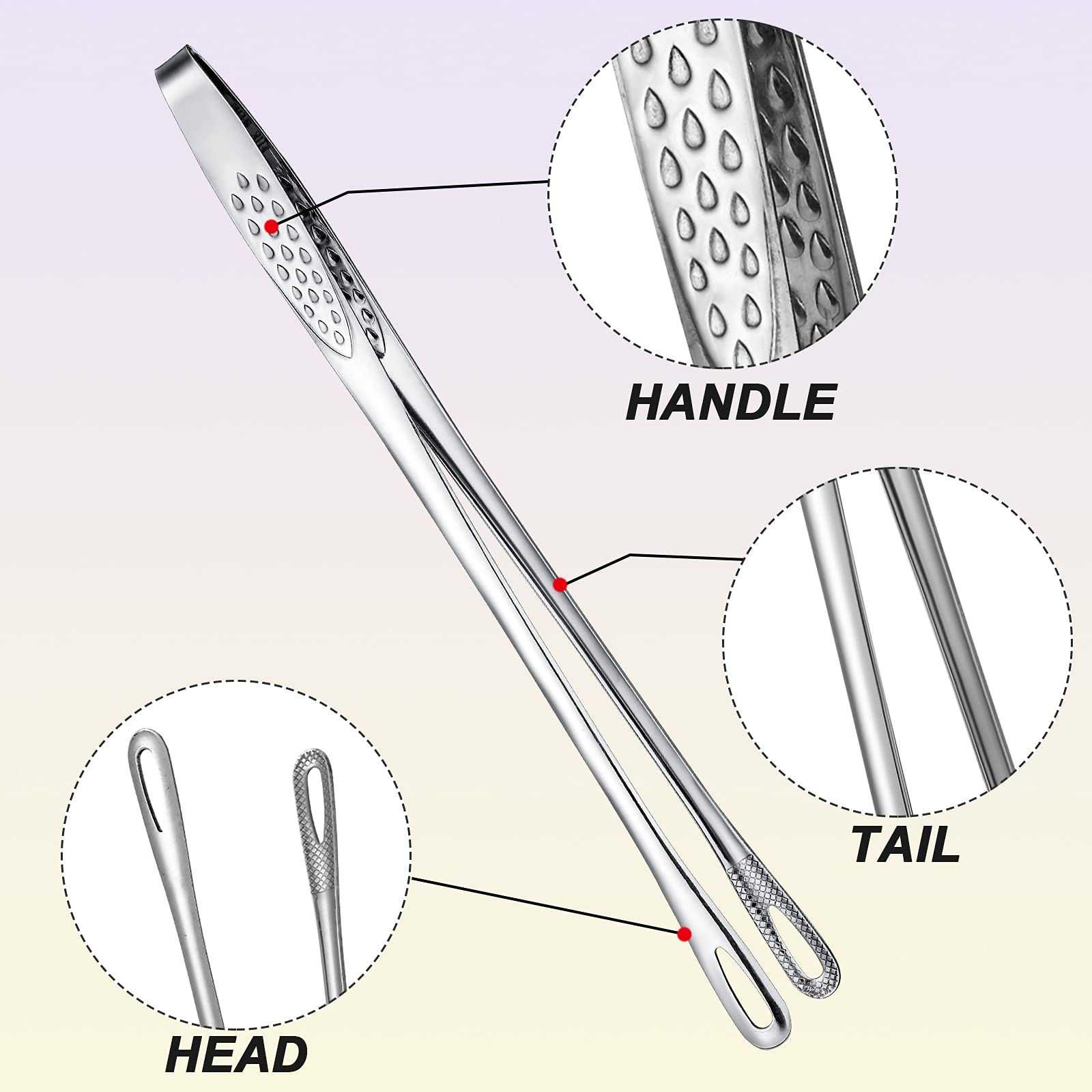 Geiserailie Korean BBQ tongs with non slip handle for confident gripping