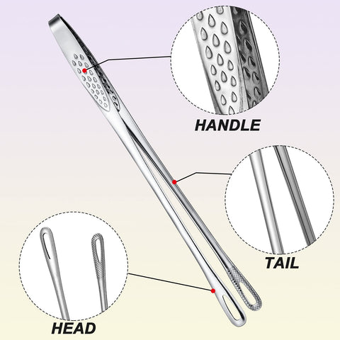 Geiserailie Korean BBQ tongs with non slip handle for confident gripping