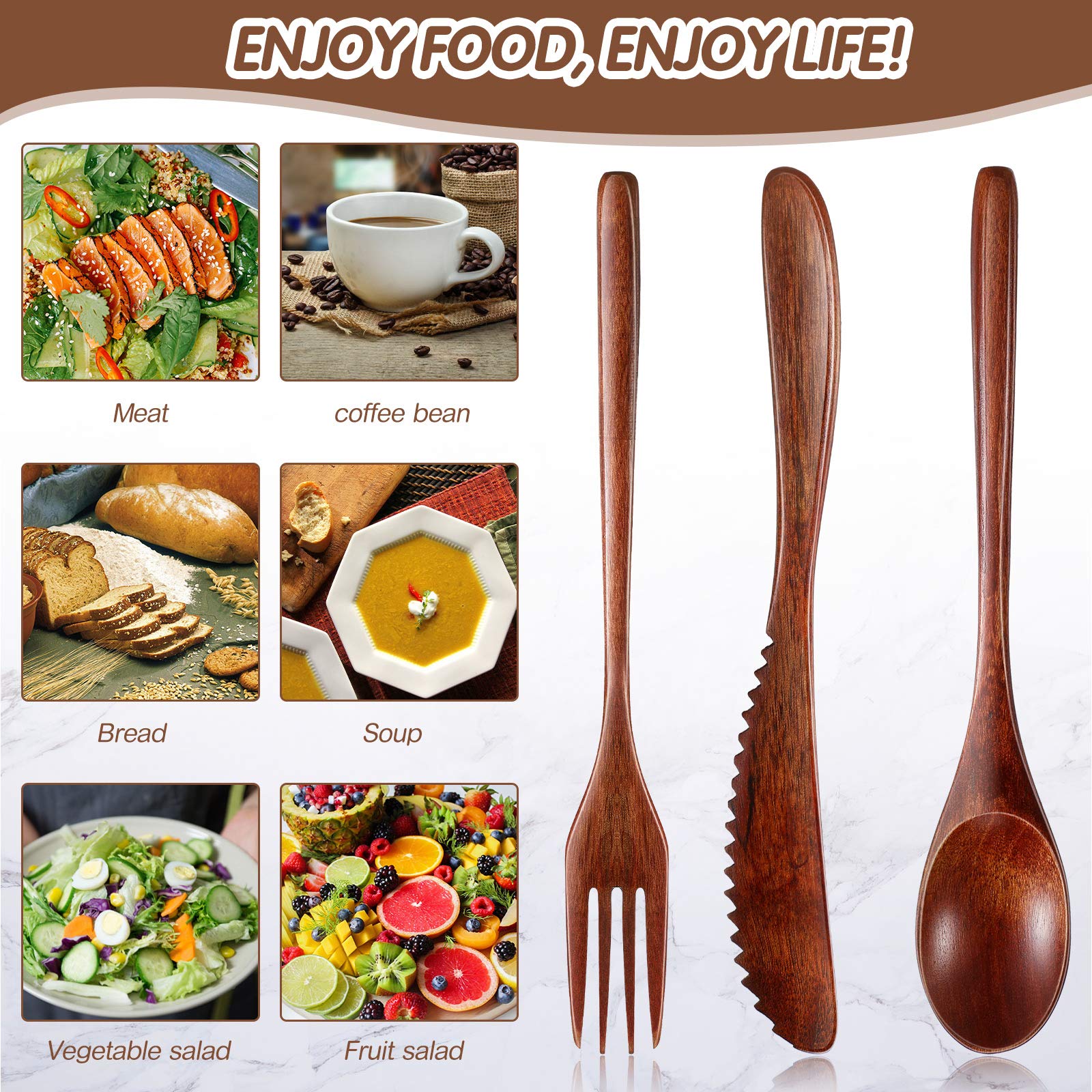 Geiserailie wooden utensils natural wood grain closeup for eco-friendly dining