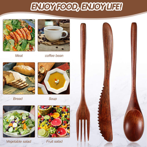 Geiserailie wooden utensils natural wood grain closeup for eco-friendly dining