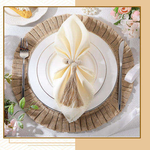 Gejoy boho table setting showcases natural textures for weddings and gatherings.