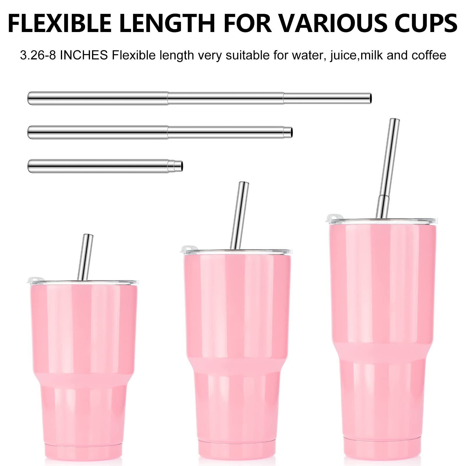 Gejoy collapsible straw with pink case for easy, mess-free beverages.