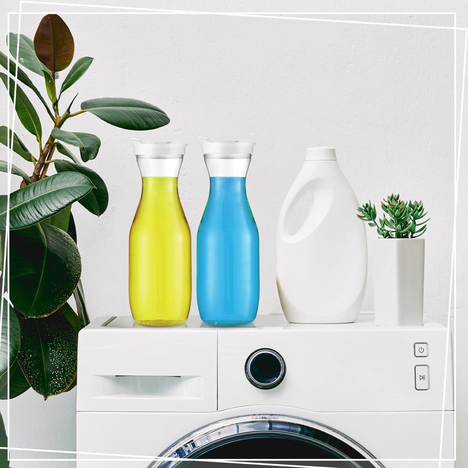 Gejoy clear carafe is easy to clean and reusable.