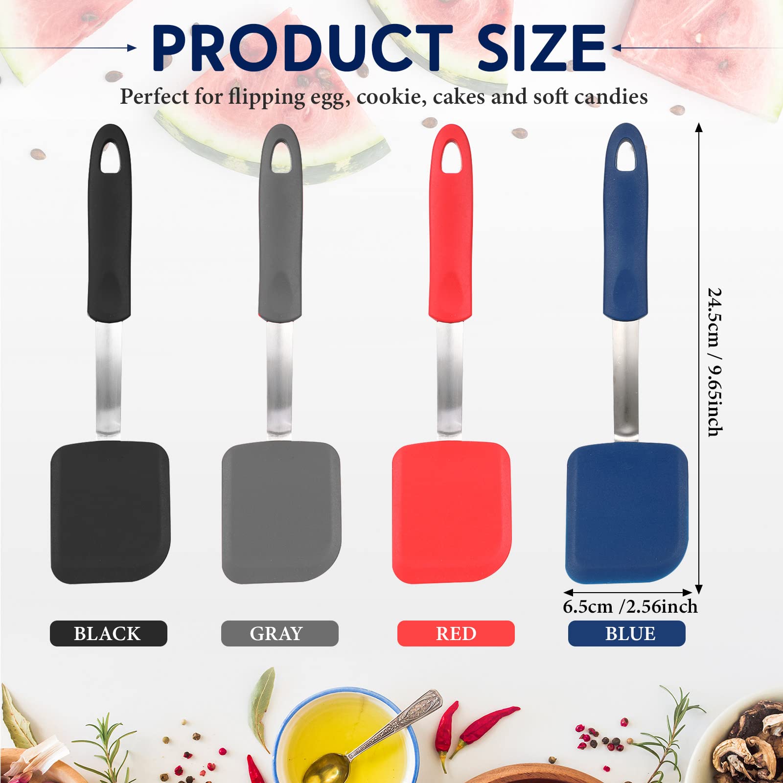 Gejoy mini silicone spatula black ideal for mixing batter and easy cleanups.