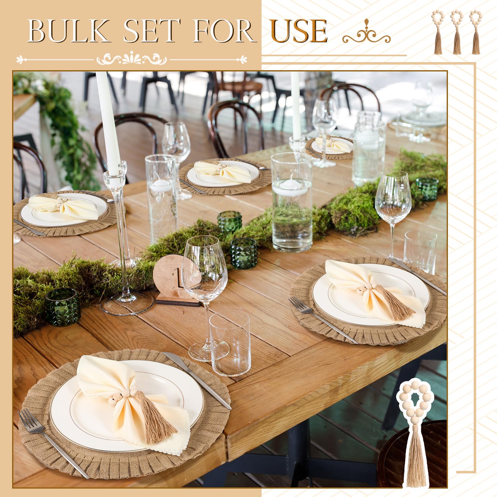Gejoy wedding banquet table setup demonstrates cohesive earthy decor.