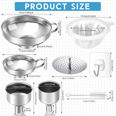Gejoy wide-mouth funnel small with handle for precise transfers