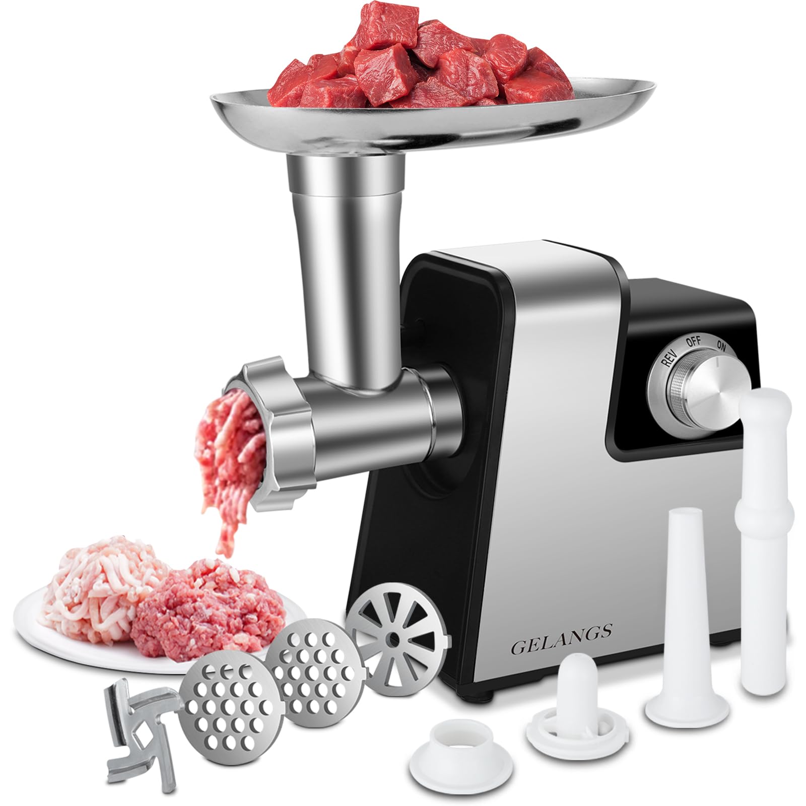 GELANGS electric meat grinder motor powering quick home processing.
