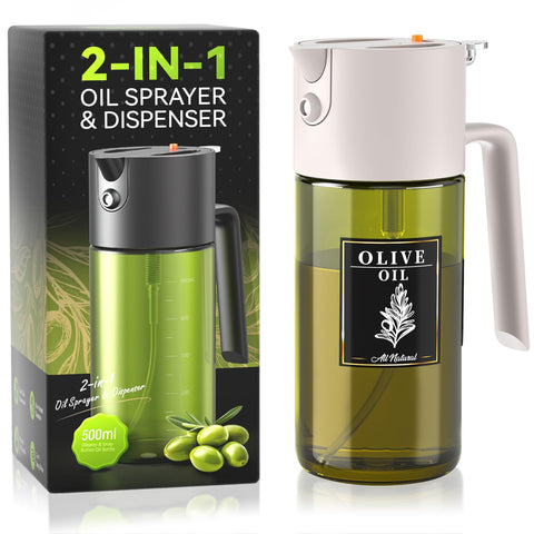Gelibo 2in1 oil sprayer 500ml for precise, even coating during cooking.