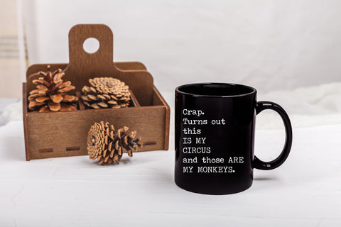 Gelid mug handle-side closeup highlights sturdy ceramic and durable print.