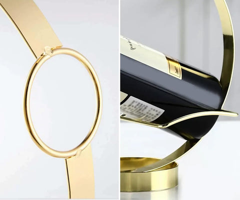 GeLive Gold bar counter wine holder with single bottle presentation