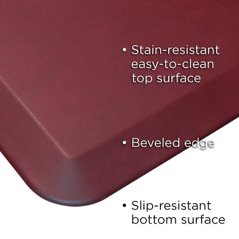 GelPro NewLife cranberry-leather-grain delivers bold color and durable style.