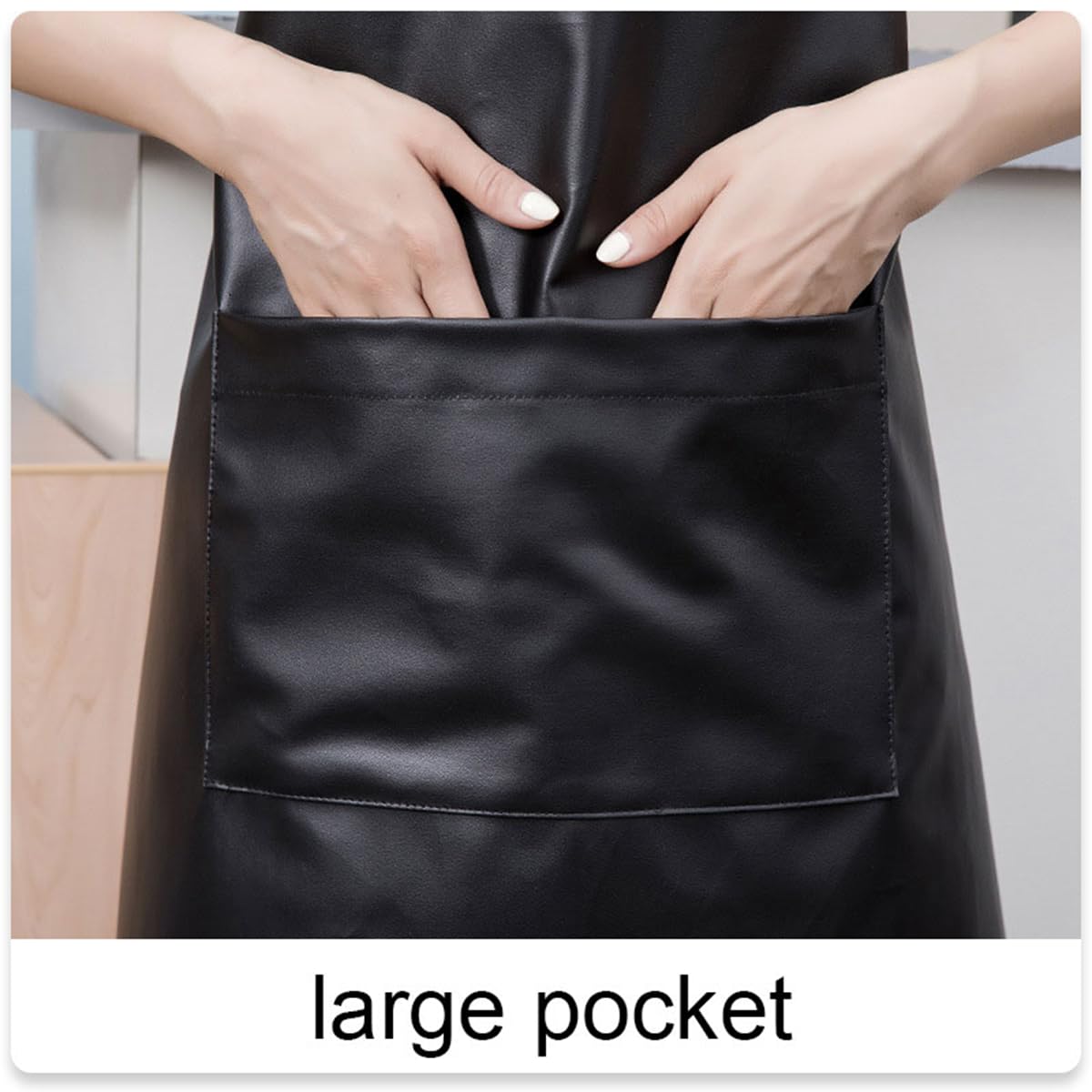 GEMBITYFUL PU material apron offers durable waterproof protection.