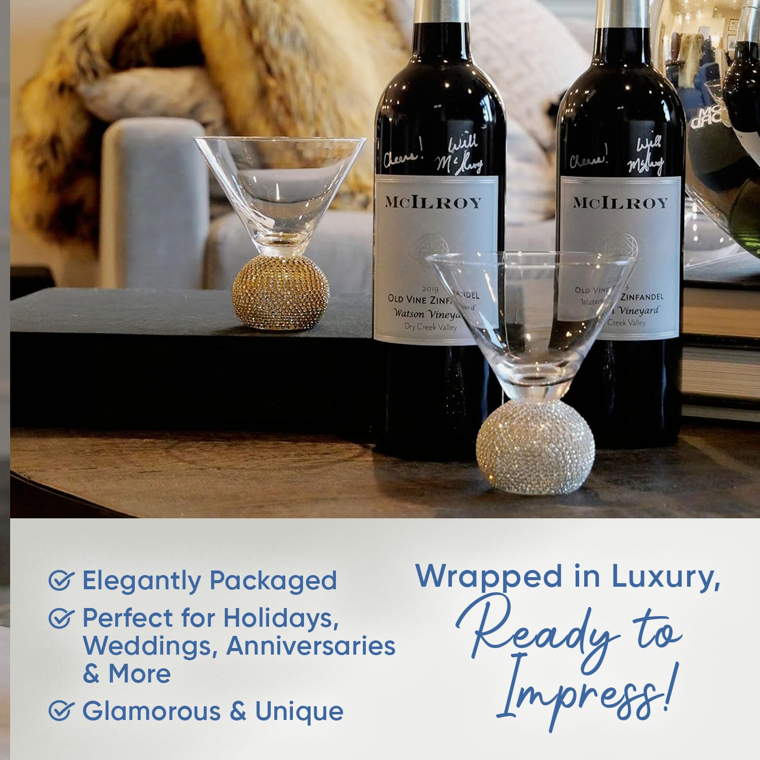Gemello glasses used as a dessert vessel for refined serving