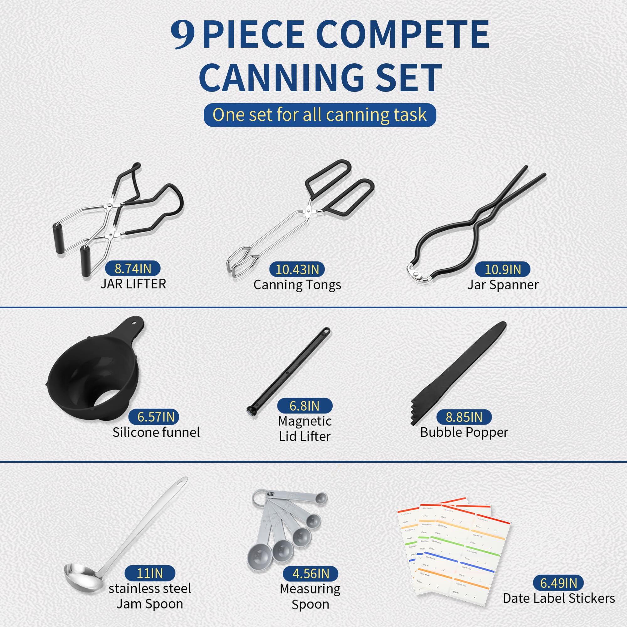 Gemfino Canning Kit canning tongs for safe handling of hot jars