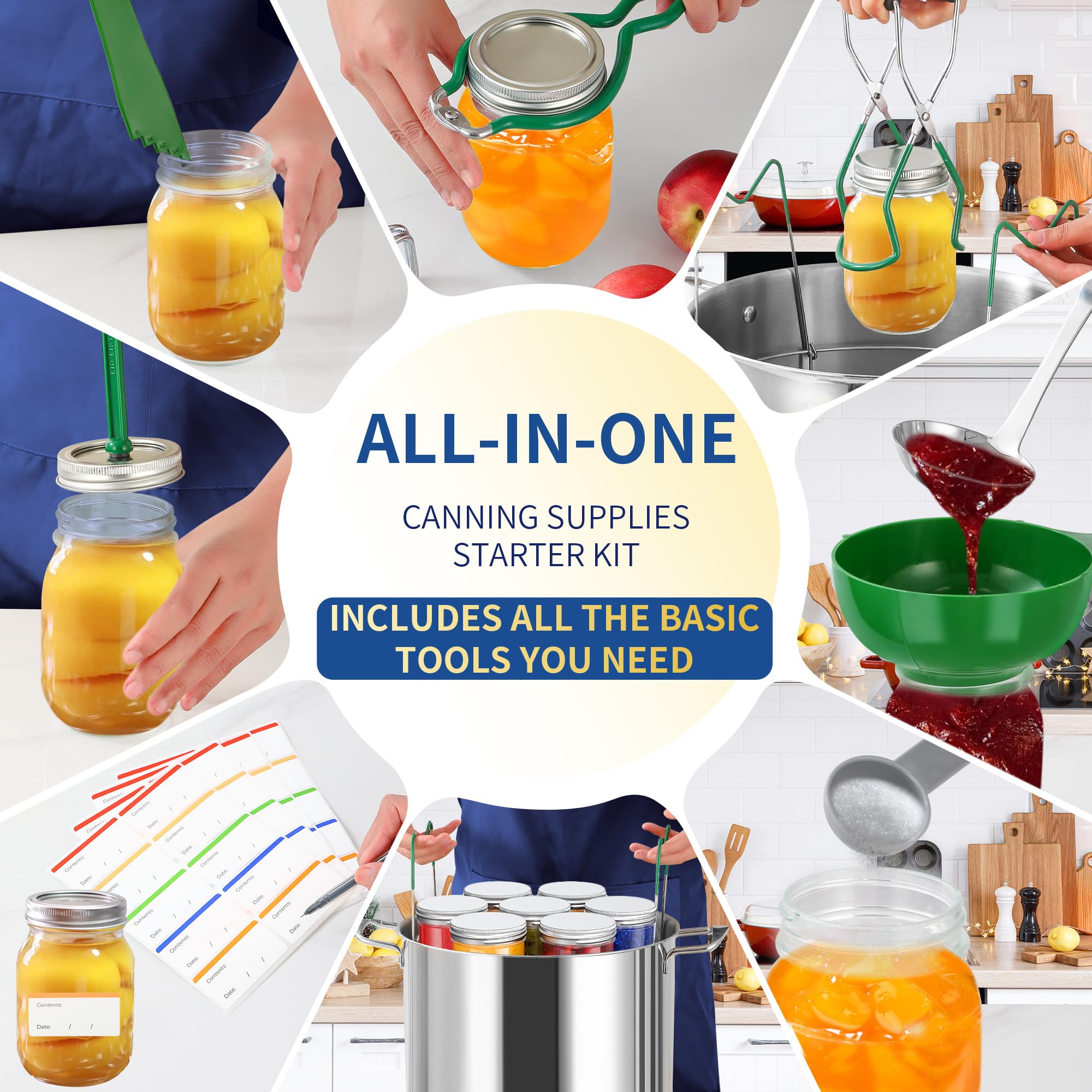 Gemfino Canning Kit jar lifter offers easy, safe lifting of jars