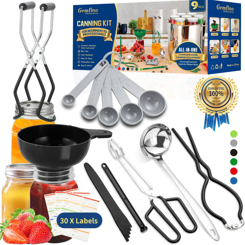 Gemfino Canning Kit wide-mouth funnel for precise pouring and clean jars