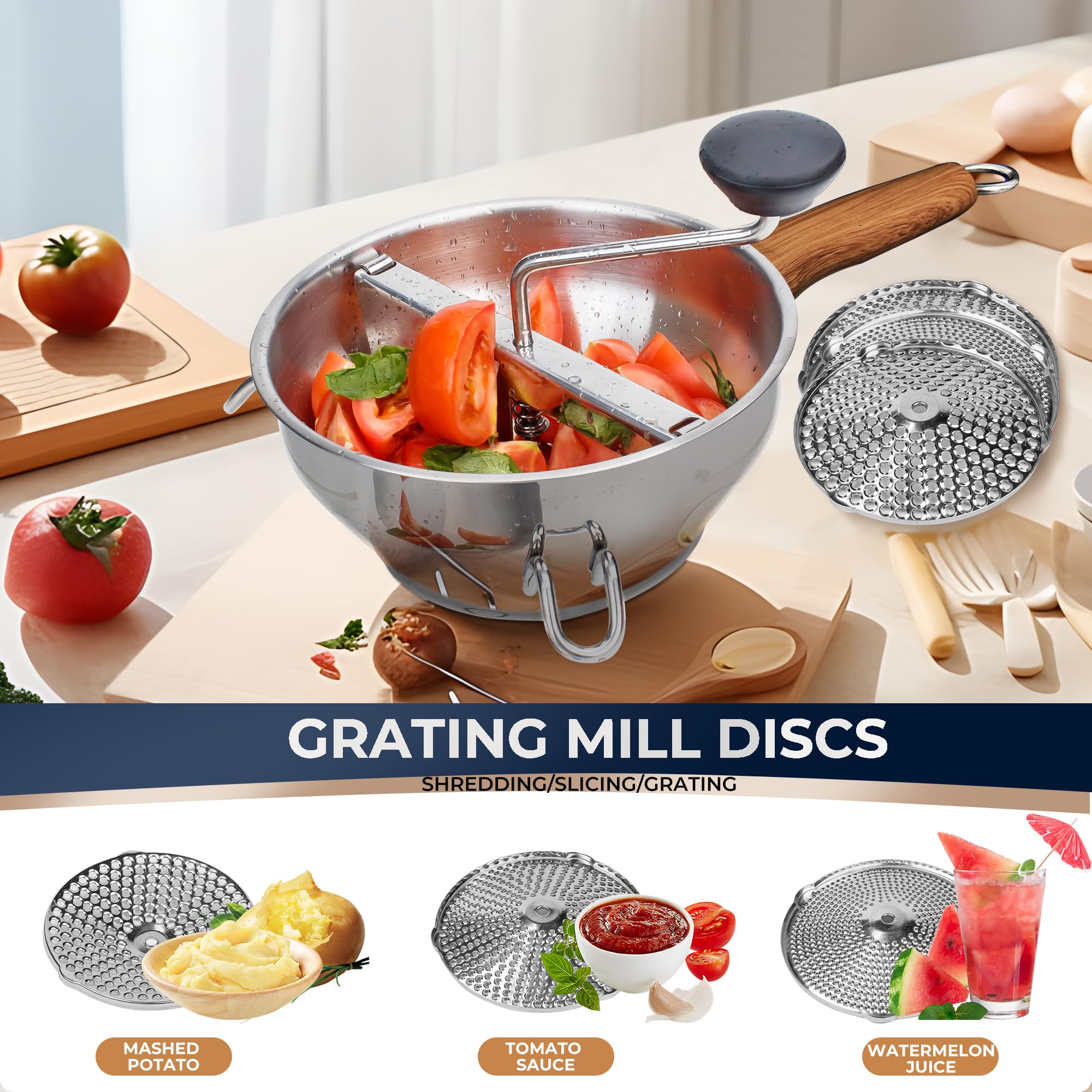 Gemfino ergonomic wood-grain handle stays cool during grinding.