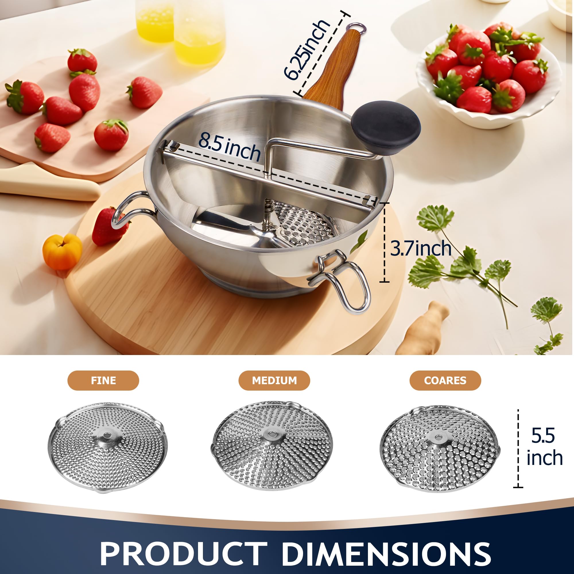 Gemfino three-disc system shown for versatile textures and sauces.