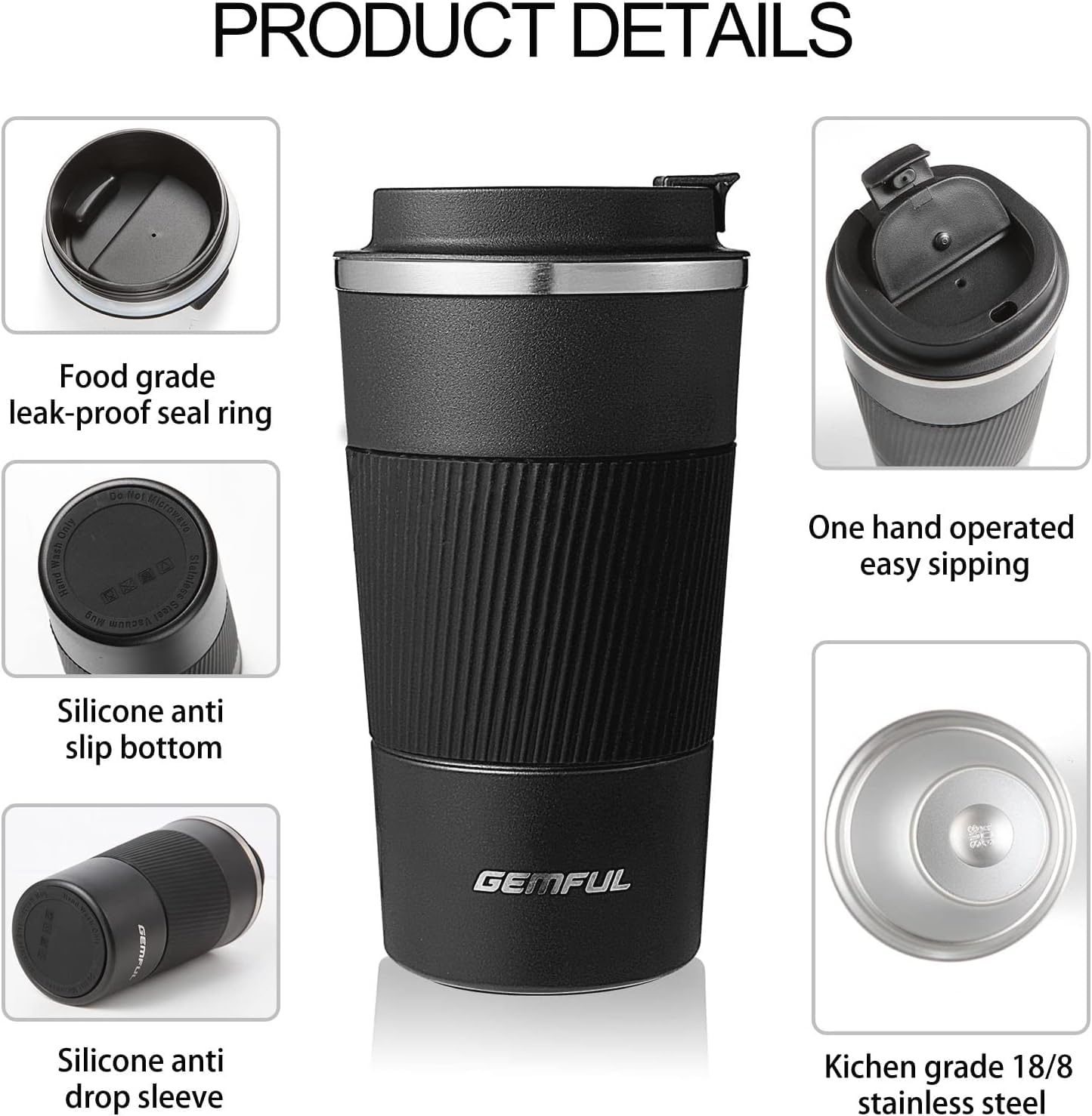 GEMFUL BPA free and lead free mug supports safe daily use.