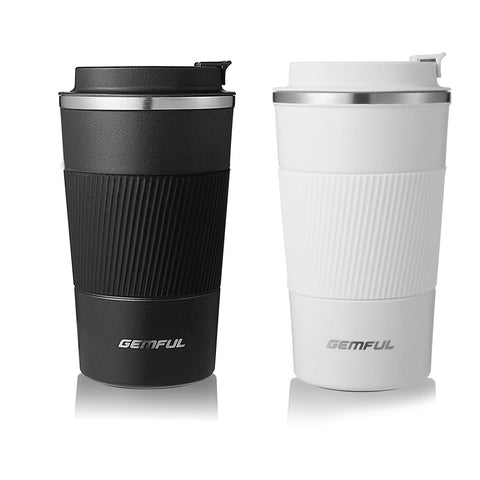Gemful travel mug 2-pack with lids on for spill-free commuting