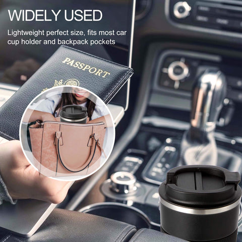 Gemful mug on desk during travel highlights portable design