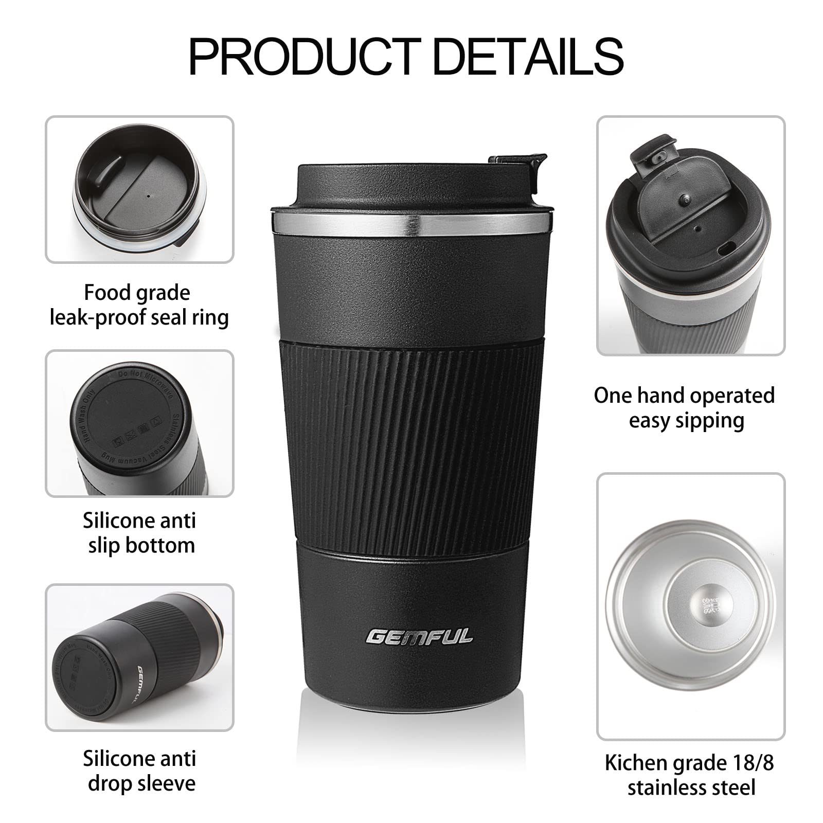 Gemful flip lid open allows easy one-handed access