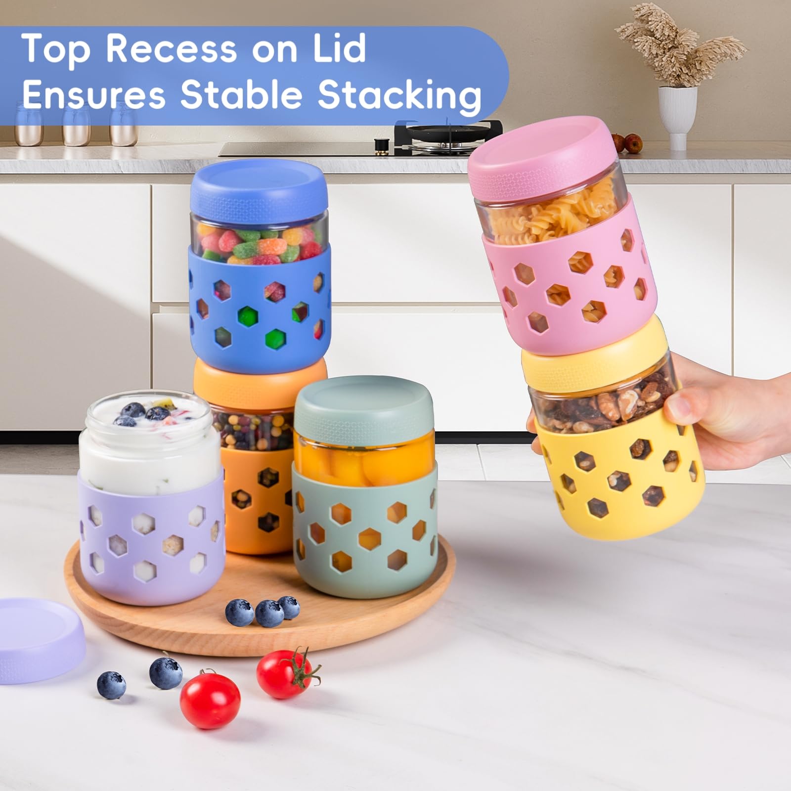 Gemice 16-ounce jars fit yogurt parfaits, sauces, and fresh berries