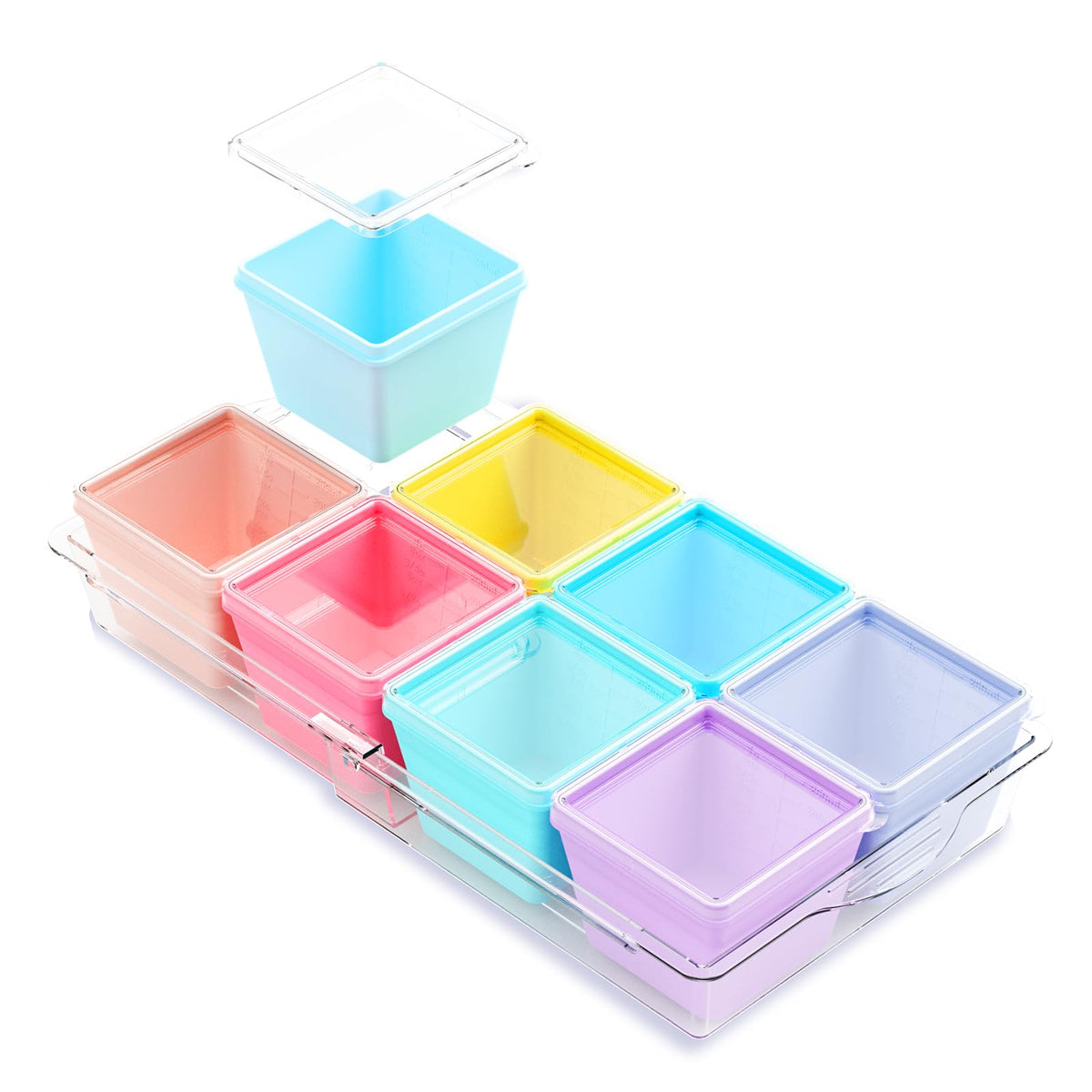 Gemice 8-pack 1-cup soup cubes base for organized freezing.