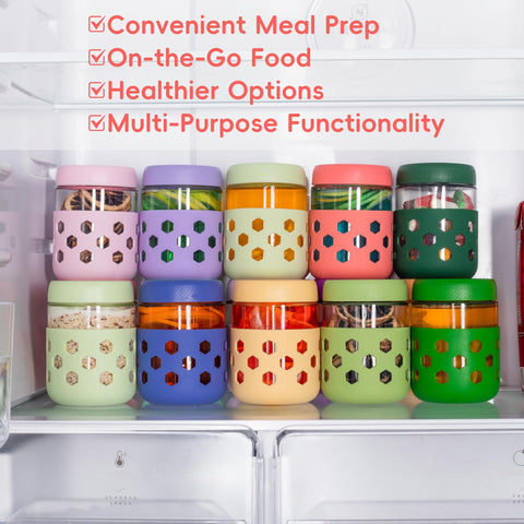 Gemice silicone sleeve protects jars against chips while staying easy to grip.