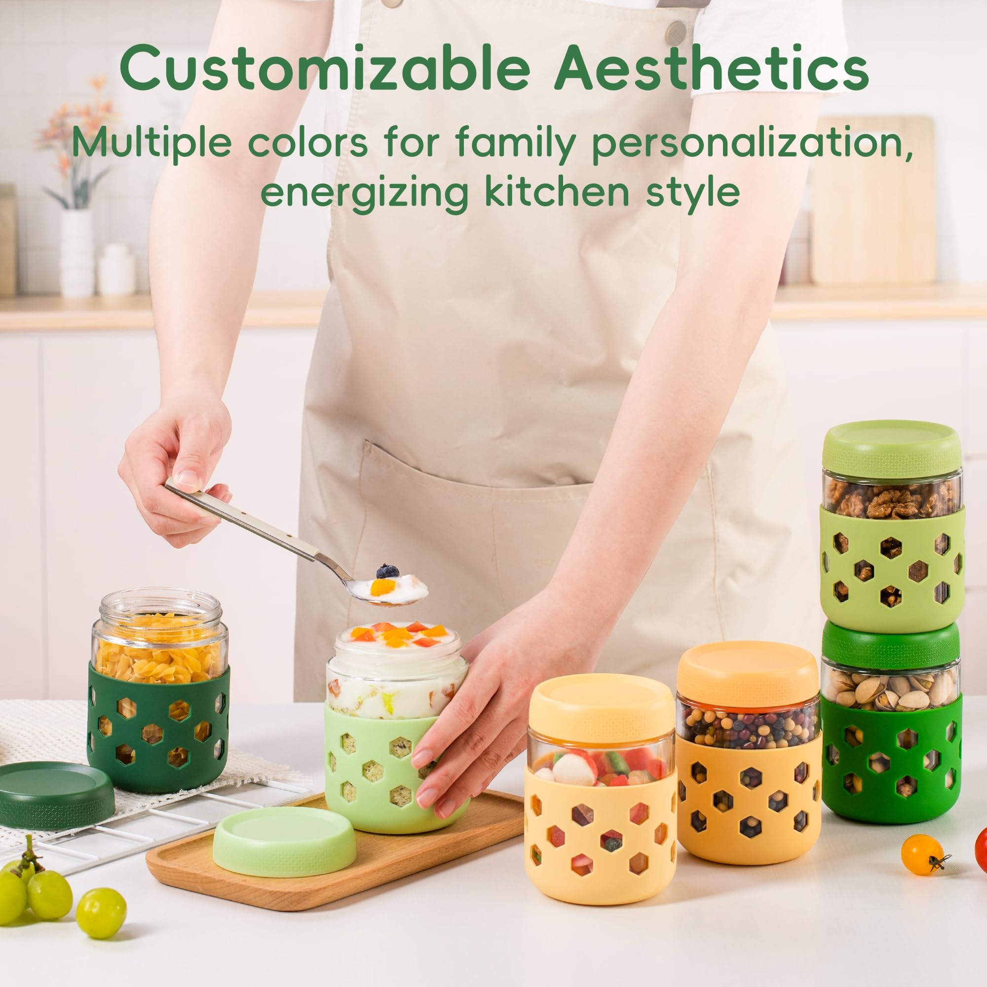 Gemice top-rack dishwasher-safe glass jars suit busy kitchens.