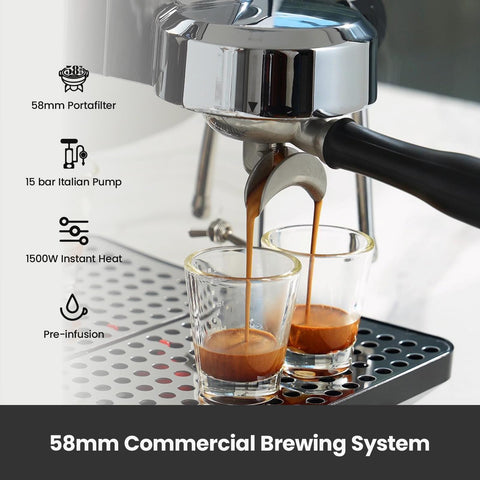 Gemilai Owl Espresso Machine 58mm portafilter system for professional extraction at home.