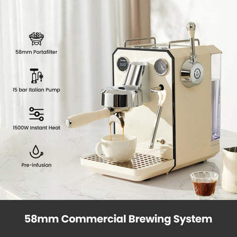 Gemilai Owl Espresso Machine PID control stabilizing temperature for balanced extraction.