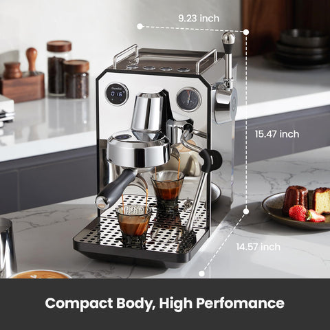 Gemilai Owl Espresso Machine removable drip tray for easy cleaning after use.