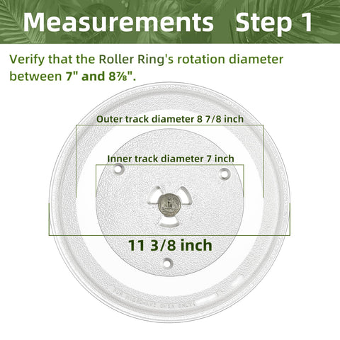 Gemroom 11-25 inch microwave glass plate center coupler hole detail ensures secure fit