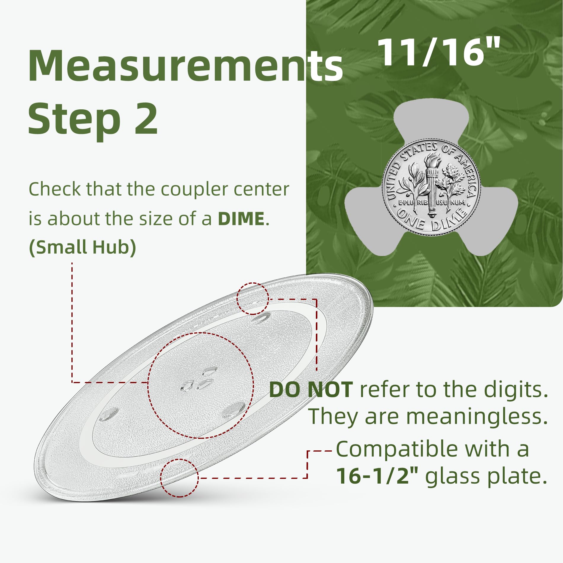 Gemroom 16.5 inch glass plate compatible with Panasonic, GE, Frigidaire, Whirlpool models