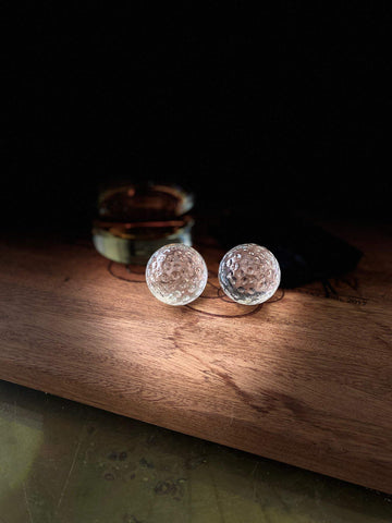 Gift-ready Gemsho Glass golf ball whiskey chillers for golfers and whiskey lovers
