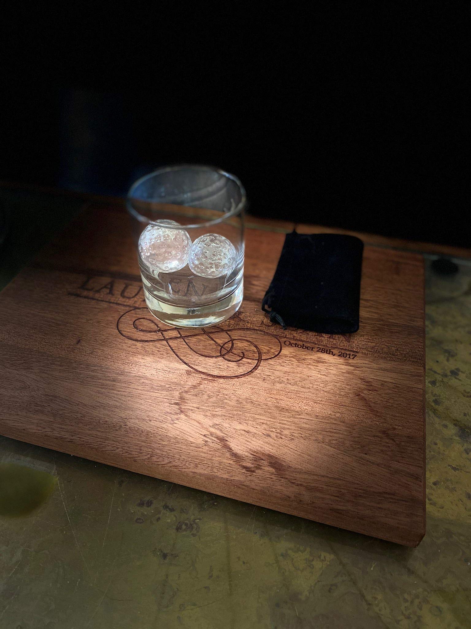 Close-up of Gemsho Glass whiskey chillers highlighting heavy, durable crystal construction