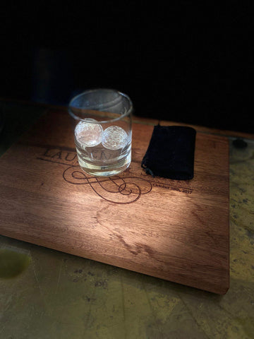 Close-up of Gemsho Glass whiskey chillers highlighting heavy, durable crystal construction