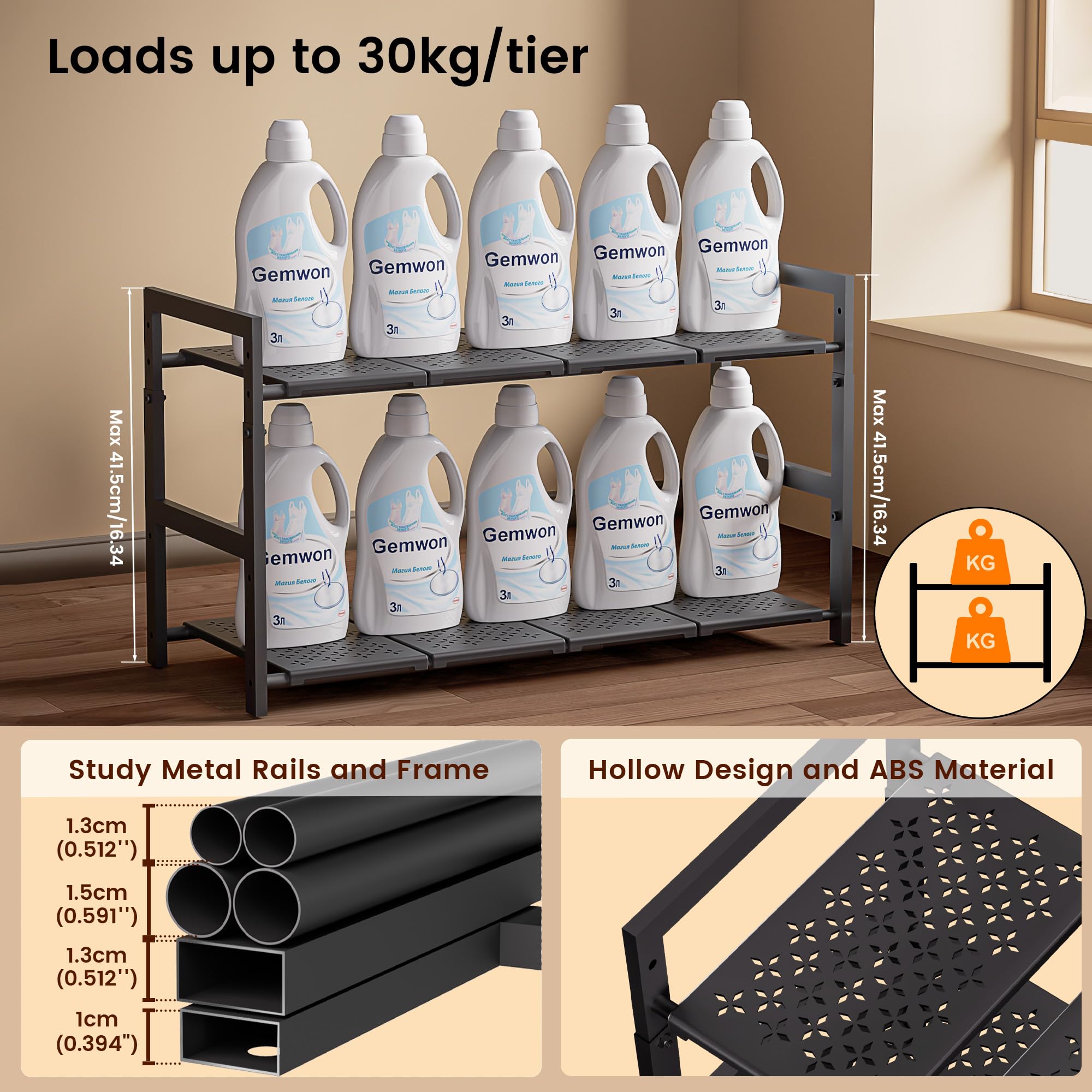 GEMWON damping telescopic rails offer stable support up to 50 pounds per layer